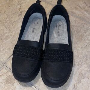 Cloudsteppers by Clarks Black Flats